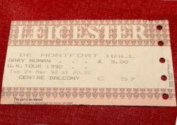 Gary Numan Leicester Ticket 1992